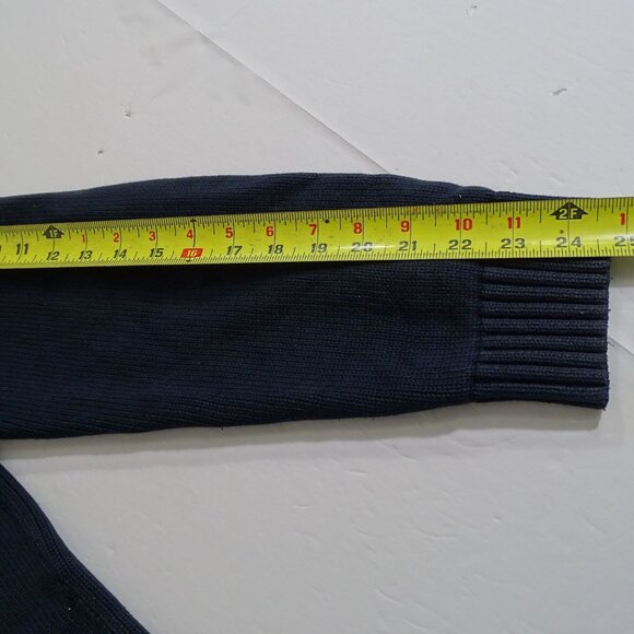 LL Bean Navy Blue Full Zip Cardigan Sweater Men Size L Long Sleeve Casual Work - Picture 7 of 10